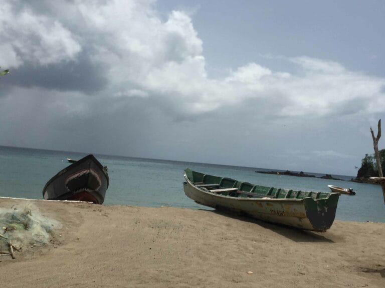 Boats on a St. Lucia beach